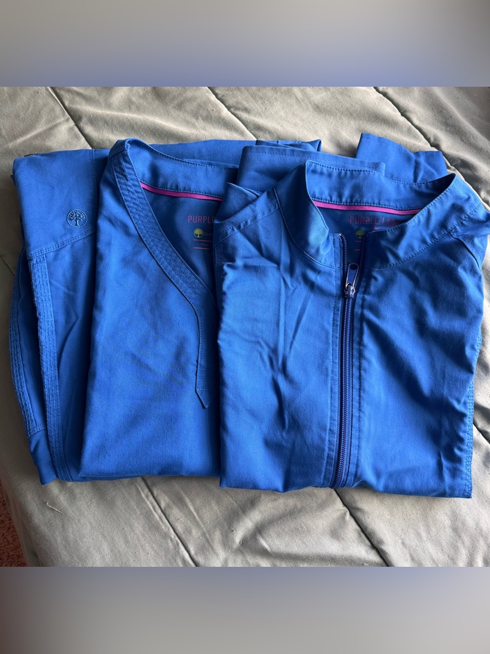 Healing hands:Purple label,  Women's M Scrub Top, L Pants  and M Jacket Set